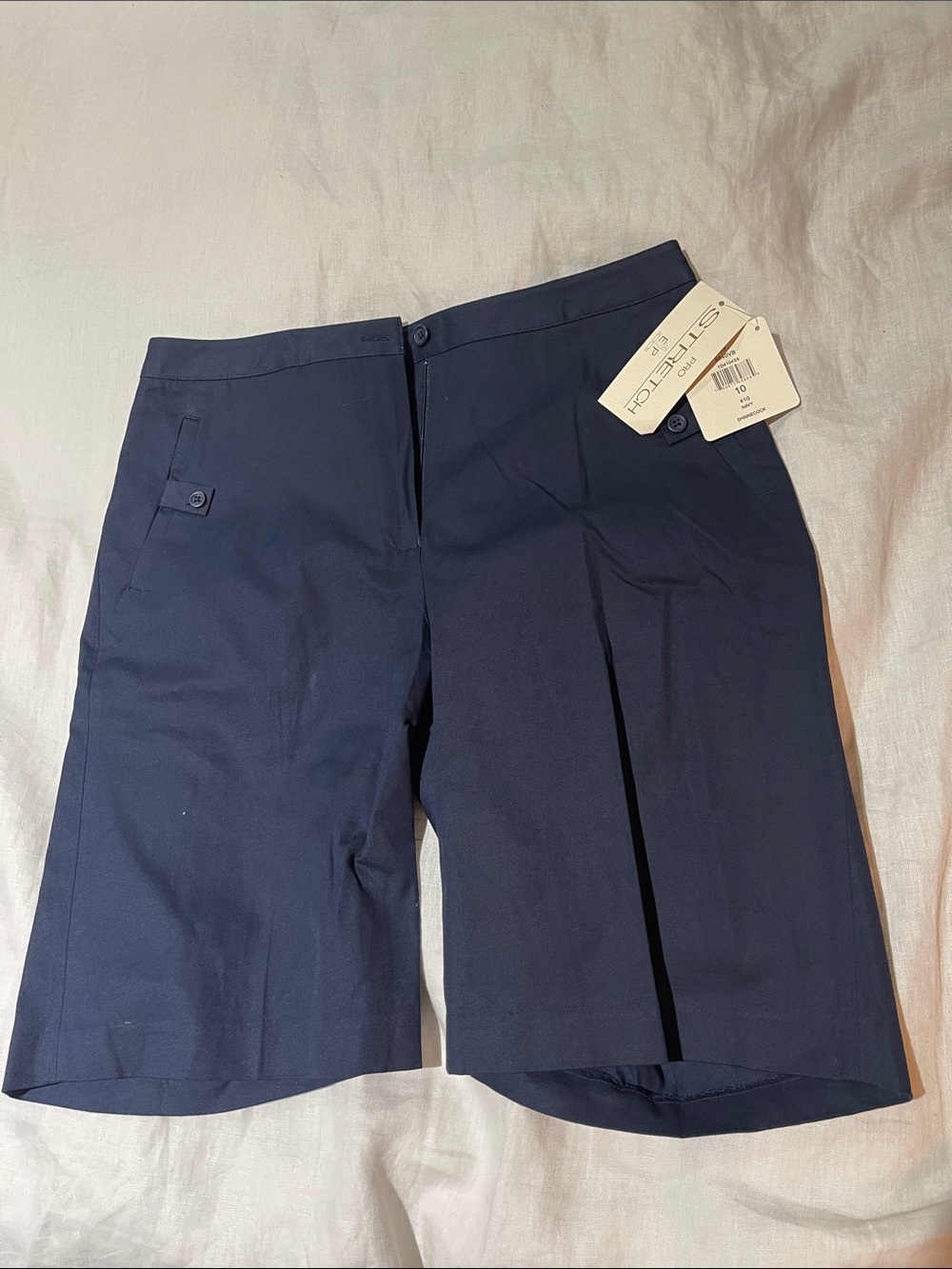 EP Pro Navy Bermuda Shorts with Button-Trim Pockets
